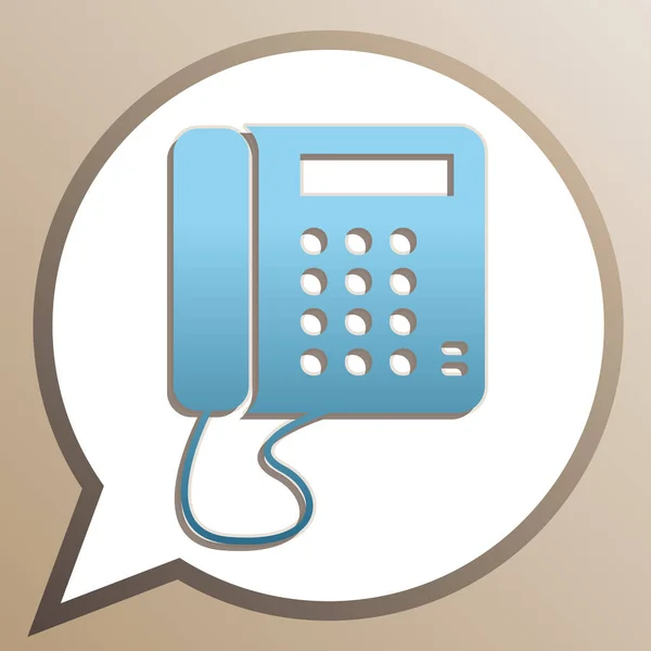 Communicatie of telefoon bord. Helder Cerulean icoon in wit speec — Stockvector