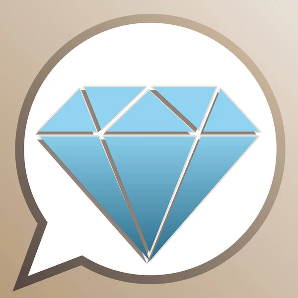 Gyémánt jel illusztráció. Fényes Cerulean ikon fehér beszéd — Stock Vector
