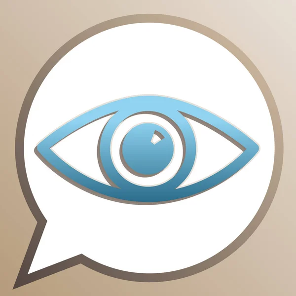 Иллюстрация со знаком глаза. Яркая икона в белом шаре речи — стоковый вектор