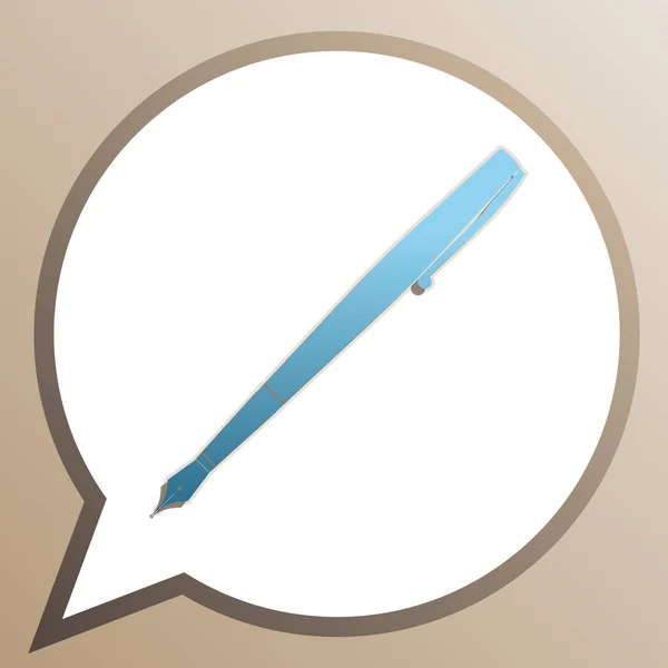 Εικόνα πινακίδα πένας. Φωτεινό εικονίδιο με την άσπρη μπάλα ομιλίας — Διανυσματικό Αρχείο