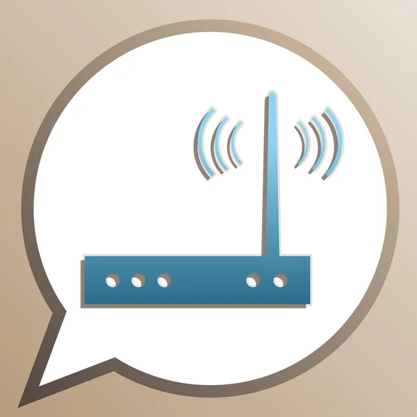 Знак модема Wi-Fi. Яскрава керамічна ікона в білій мовній кулі в — стоковий вектор