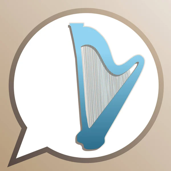 乐器竖琴符号。明亮的塞鲁兰图标在白色spee — 图库矢量图片