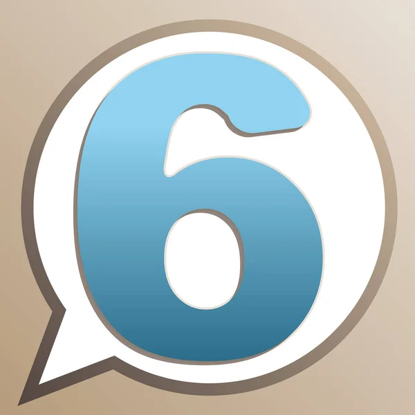 Nummer 6 teken ontwerpsjabloon element. Helder Cerulean icoon in w — Stockvector