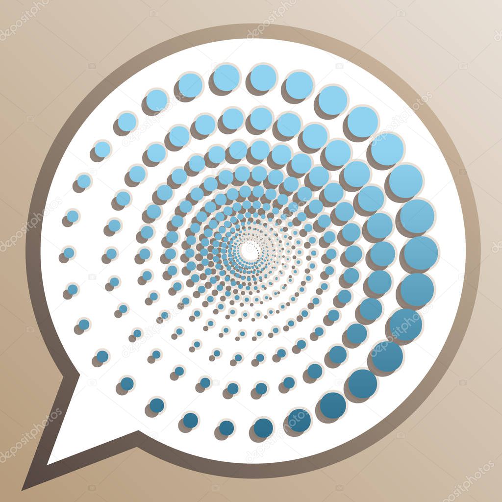 Abstract technology circles sign. Bright cerulean icon in white 