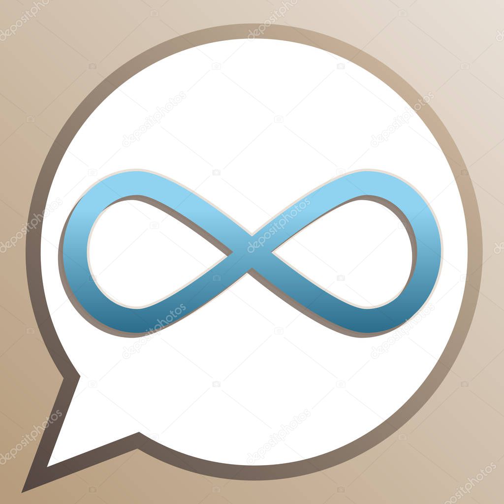 Limitless symbol illustration. Bright cerulean icon in white spe