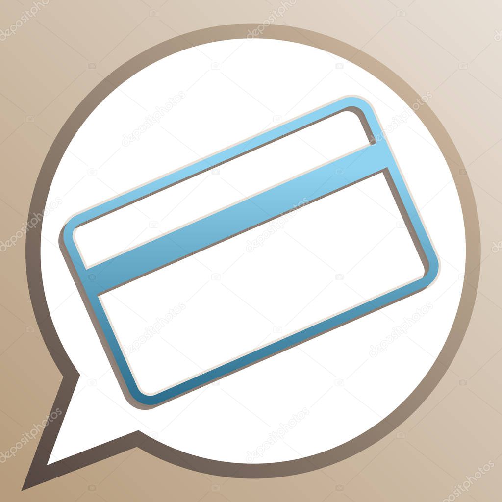 Credit card symbol for download. Bright cerulean icon in white s