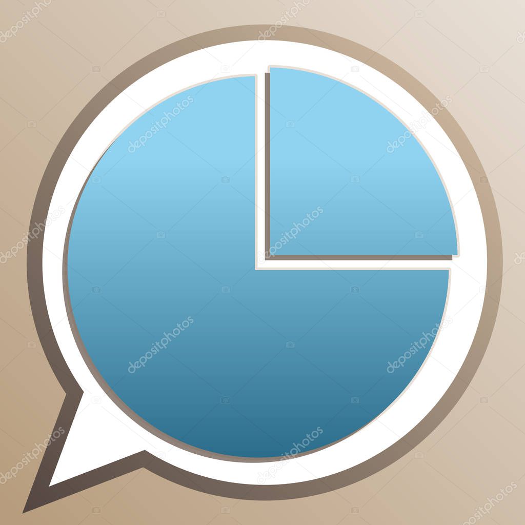 Business graph sign. Bright cerulean icon in white speech balloo