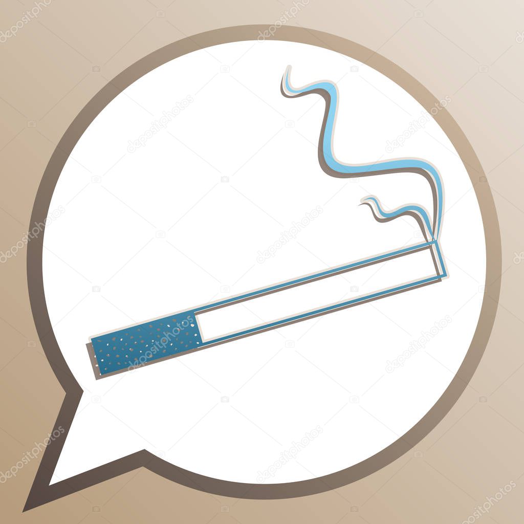 Smoke icon great for any use. Bright cerulean icon in white spee
