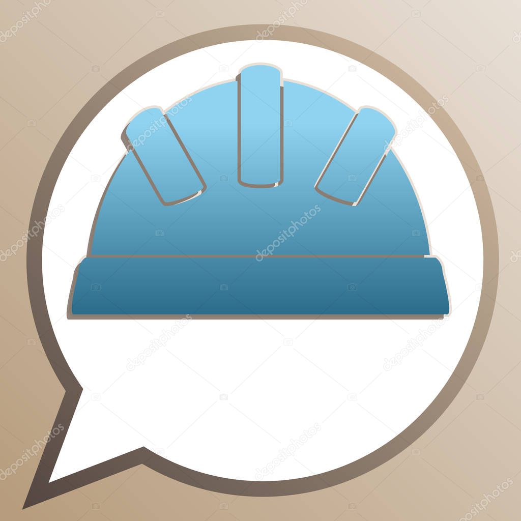 Baby sign illustration. Bright cerulean icon in white speech bal