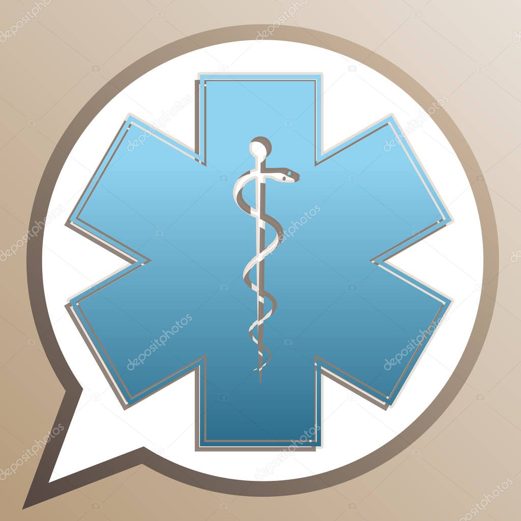Medical symbol of the Emergency or Star of Life with border. Bri