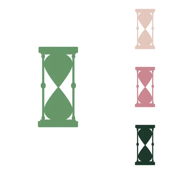 Надпись Песочные Часы Русский Зеленый Значок Маленькими Джунглями Зелеными Пушистыми — стоковый вектор
