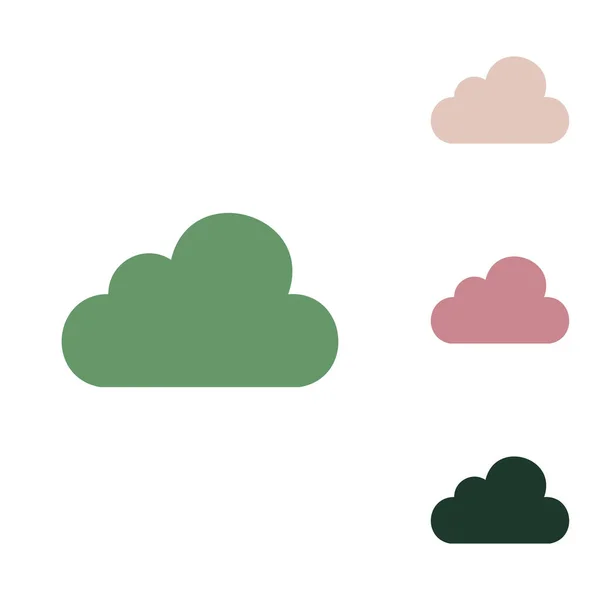Ilustración Del Signo Nube Icono Verde Ruso Con Pequeños Verdes — Archivo Imágenes Vectoriales