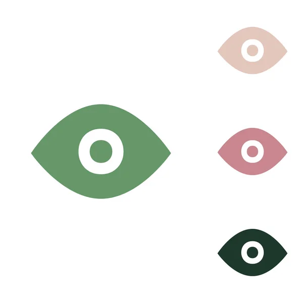 Иллюстрация Знаком Глаза Русский Зеленый Значок Маленькими Джунглями Зелеными Пушистыми — стоковый вектор