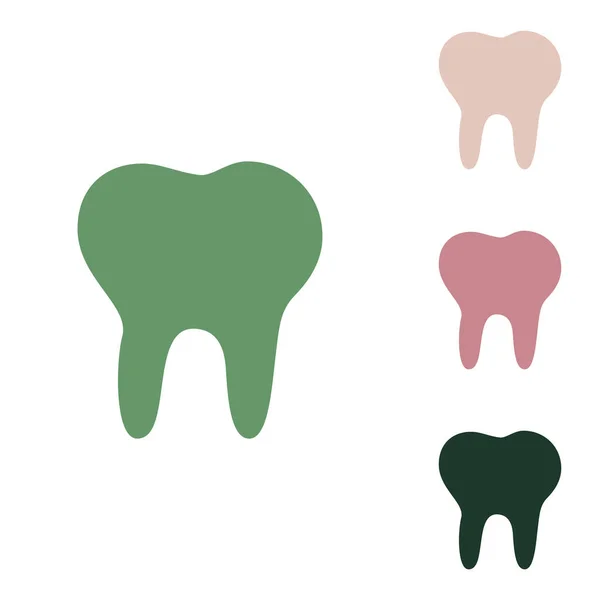 Иллюстрация Зубного Знака Русский Зеленый Значок Маленькими Джунглями Зелеными Пушистыми — стоковый вектор