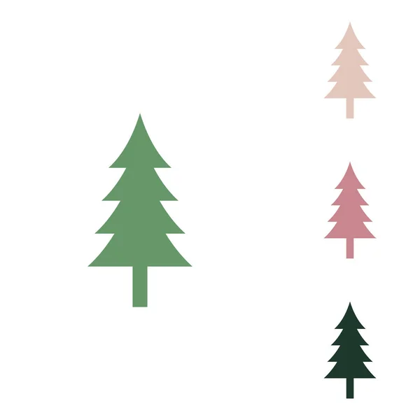 Nový Rok Stromě Ruská Zelená Ikona Malými Džungle Zelené Fialové — Stockový vektor