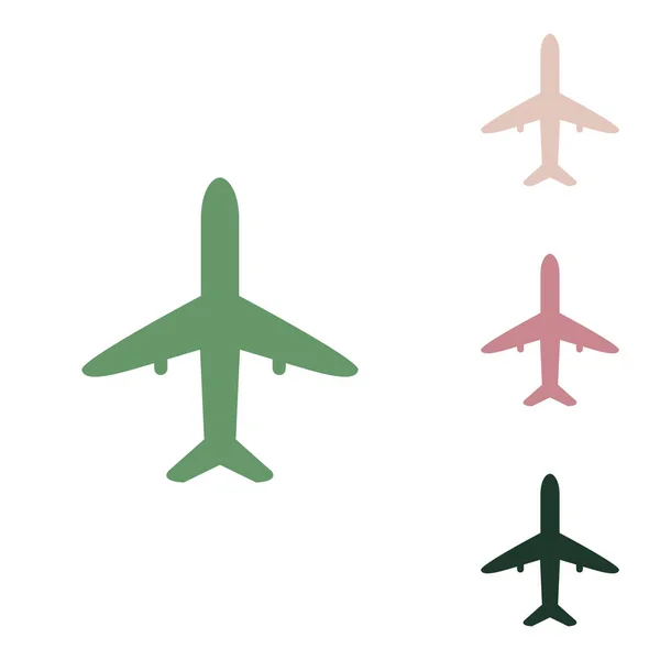 Repülőgép Jel Illusztráció Orosz Zöld Ikon Kis Dzsungel Zöld Rózsaszín — Stock Vector