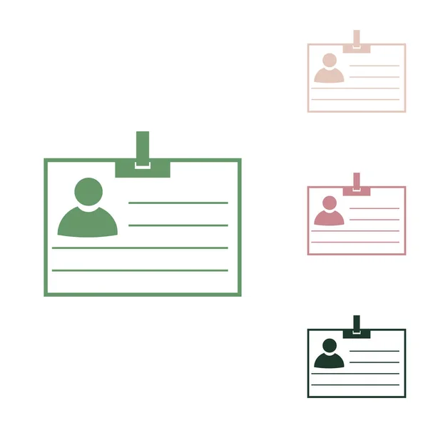 Cartão Identificação Ícone Verde Russo Com Pequenas Selva Verde Puce —  Vetores de Stock