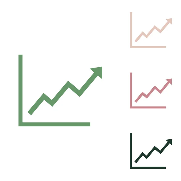 Signo Gráfico Barras Crecimiento Icono Verde Ruso Con Pequeños Verdes — Vector de stock