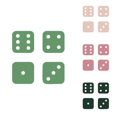 Şeytani kemikler, sarmaşık işaretleri. Beyaz arka planda küçük orman yeşili, mor ve çöl kumları olan Rus yeşil ikonu.