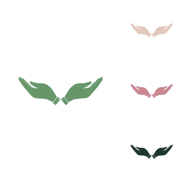 Obrázek Ručního Znaku Ruská Zelená Ikona Malými Džungle Zelené Fialové — Stockový vektor