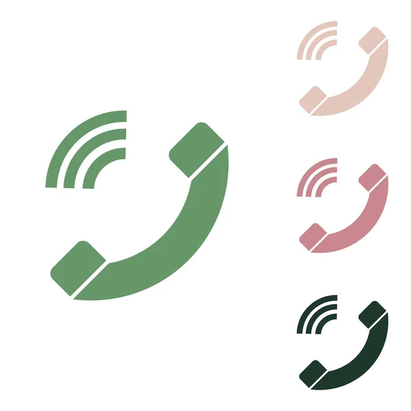 Telefonskylt Illustration Ryska Grön Ikon Med Liten Djungel Grön Puce — Stock vektor
