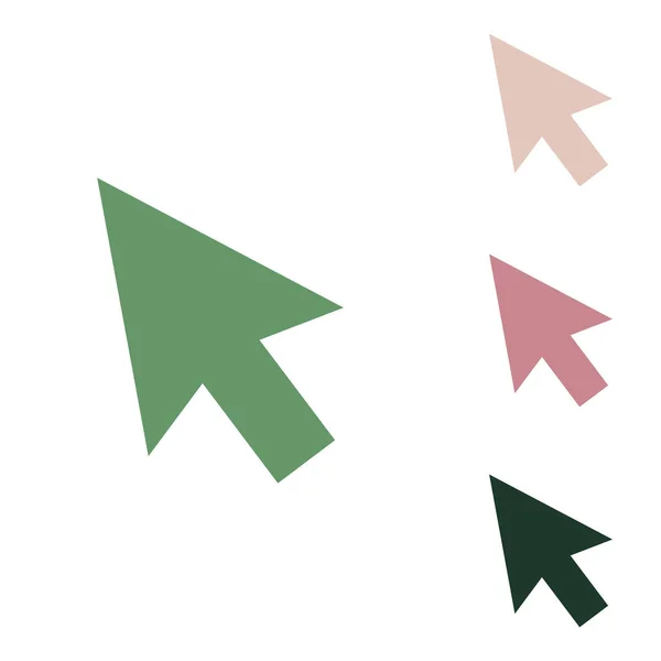 Signo Flecha Ilustración Icono Verde Ruso Con Pequeños Verdes Selva — Vector de stock