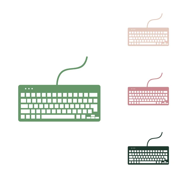 Clavier Simple Signe Icône Verte Russe Avec Petits Vert Jungle — Image vectorielle