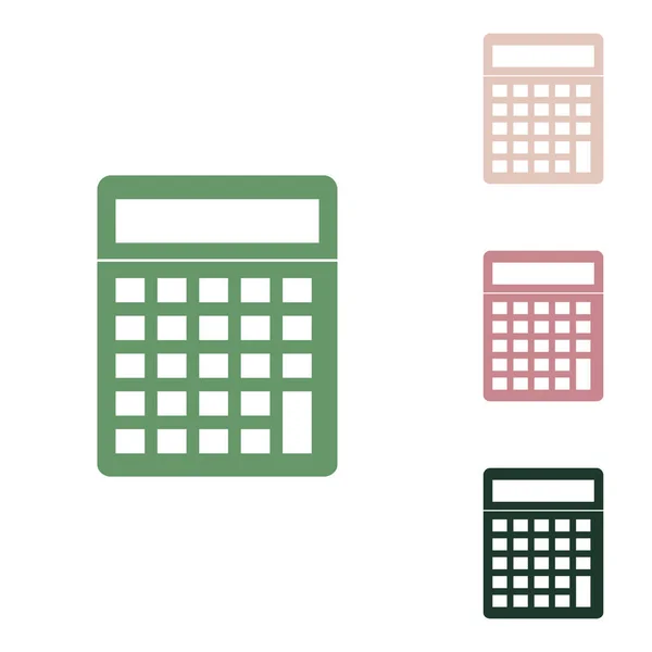 Signo Simple Calculadora Icono Verde Ruso Con Pequeños Verdes Selva — Archivo Imágenes Vectoriales