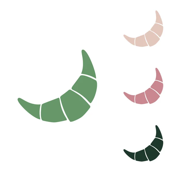 Croissant Enkelt Tecken Ryska Grön Ikon Med Liten Djungel Grön — Stock vektor