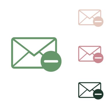 İşaretli posta imzası illüstrasyonu. Beyaz arka planda küçük orman yeşili, mor ve çöl kumları olan Rus yeşil ikonu.