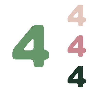 4 numaralı işaret tasarım şablonu ögesi. Beyaz arka planda küçük orman yeşili, mor ve çöl kumları olan Rus yeşil ikonu.