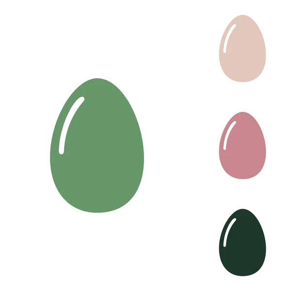 Знак Куриного Яйца Русский Зеленый Значок Маленькими Джунглями Зелеными Пушистыми — стоковый вектор
