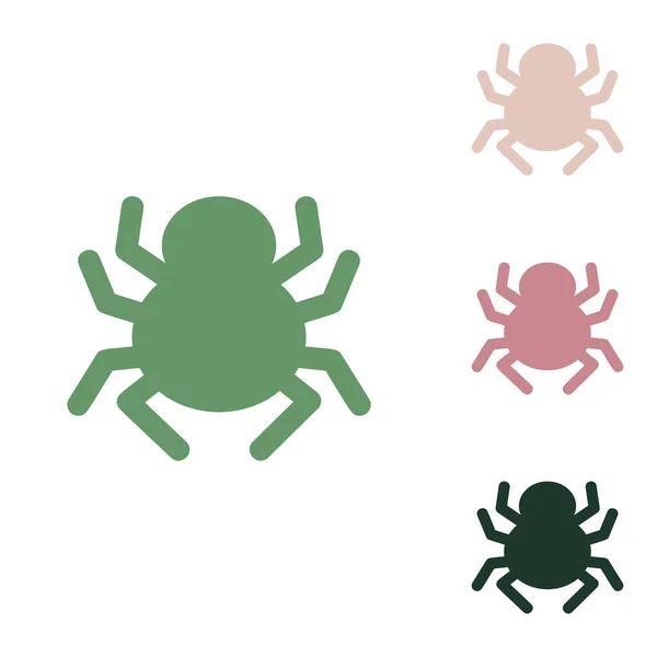 Приклад Про Павуків Російська Зелена Ікона Маленькими Джунглями Зеленим Пучком — стоковий вектор