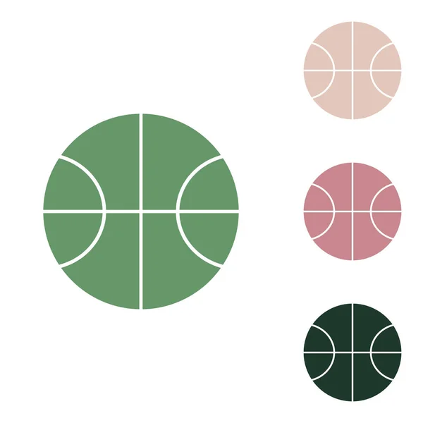 Illustration Zum Zeichen Des Basketballs Russisch Grüne Ikone Mit Kleinen — Stockvektor