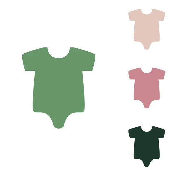 Εικονογράφηση Ρούχων Μωρού Ρωσική Πράσινο Εικονίδιο Μικρό Πράσινο Ζούγκλα Σάλτσα — Διανυσματικό Αρχείο