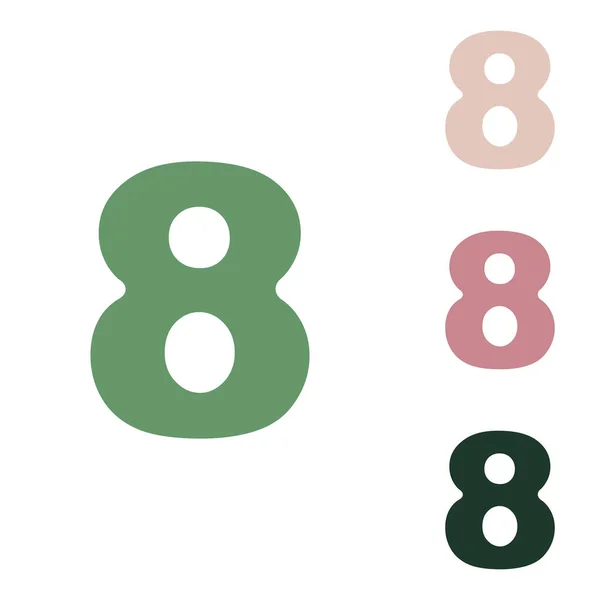 Número Elemento Plantilla Diseño Signo Icono Verde Ruso Con Pequeños — Archivo Imágenes Vectoriales