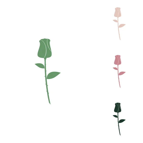 Ilustración Rose Sign Icono Verde Ruso Con Pequeños Verdes Selva Ilustración De Stock