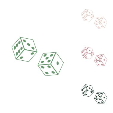 Baharat işareti. Beyaz arka planda küçük orman yeşili, mor ve çöl kumları olan Rus yeşil ikonu.