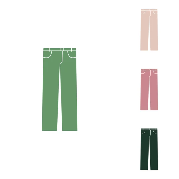 Jeans Oder Hosen Für Männer Unterschreiben Russisch Grüne Ikone Mit — Stockvektor