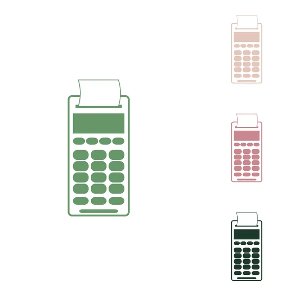 Terminal Pagamento Assinatura Pagamentos Nfc Ícone Verde Russo Com Pequenas —  Vetores de Stock