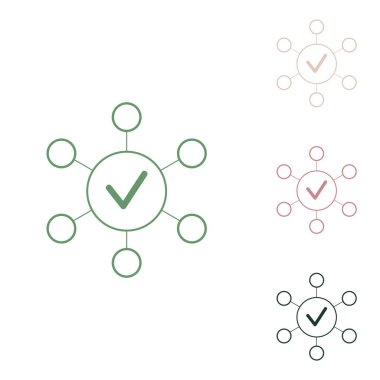 Bilgi İşareti. Beyaz arka planda küçük orman yeşili, mor ve çöl kumları olan Rus yeşil ikonu.