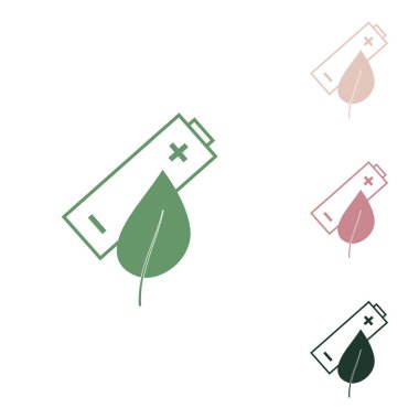 Çevreyle ilgili bir işaret. Beyaz arka planda küçük orman yeşili, mor ve çöl kumları olan Rus yeşil ikonu.