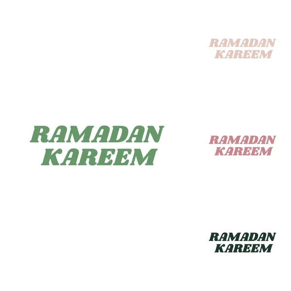 Saludo Del Ramadán Kareem Icono Verde Ruso Con Pequeños Verdes — Vector de stock