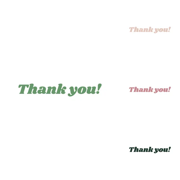 Teşekkür Mesajı Beyaz Arka Planda Küçük Orman Yeşili Mor Çöl — Stok Vektör