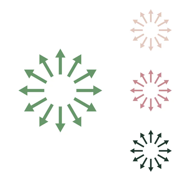 Znak Strzałek Rosyjska Zielona Ikona Małymi Zielonymi Puszystymi Pustynnymi Piaskami — Wektor stockowy