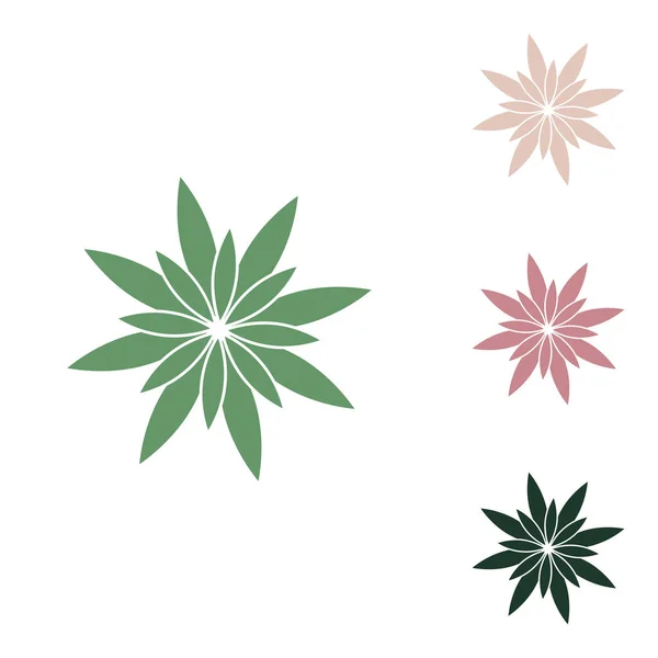 Znak Kwiatu Rosyjska Zielona Ikona Małymi Zielonymi Puszystymi Pustynnymi Piaskami — Wektor stockowy