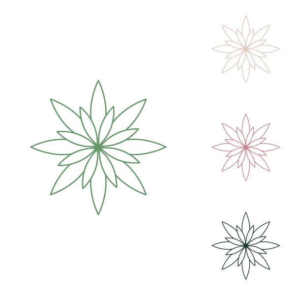 Panneau Fleuri Icône Verte Russe Avec Petits Vert Jungle Puce — Image vectorielle