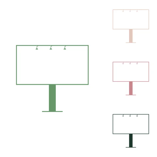 Assinatura Billboard Ícone Verde Russo Com Pequenas Selva Verde Puce —  Vetores de Stock