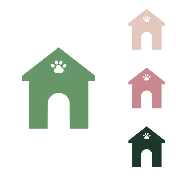 Haustierpflege Schild Russisch Grüne Ikone Mit Kleinen Dschungel Grünen Puce — Stockvektor