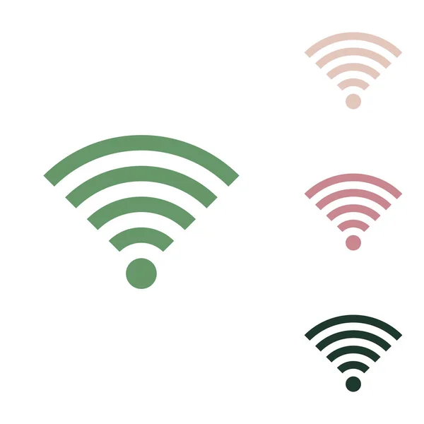 Wifi Bord Russisch Groen Icoon Met Kleine Jungle Groen Puce — Stockvector